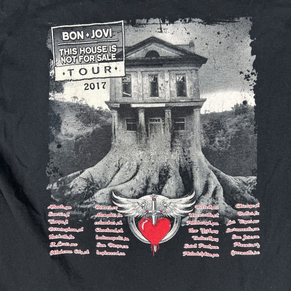 Bon Jovi Band T Shirt Fits Large This House Is Not For Sale Tour 2017 Rock Tee - Picture 4 of 7